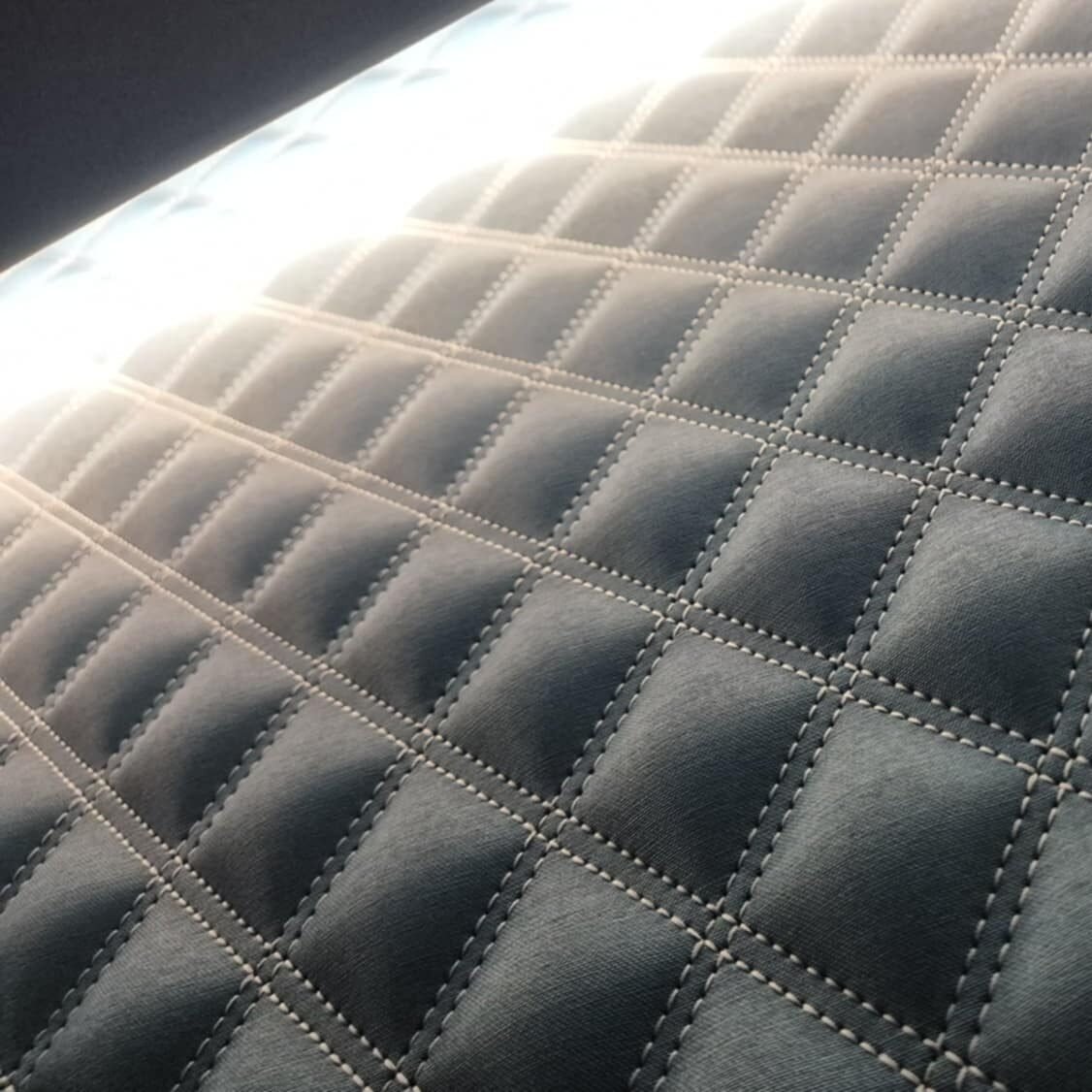 Outdoor textiel ruiten stikwerk